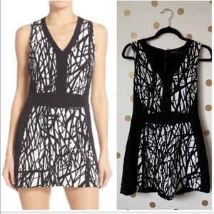 Adelyn Rae Print Textured Crepe Romper Small